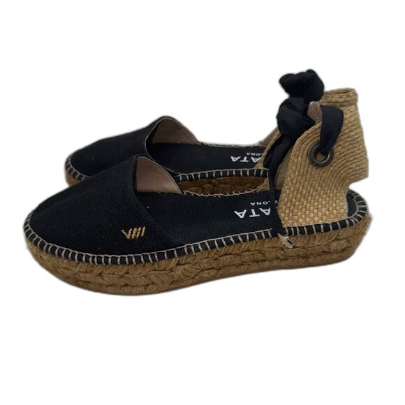 Viscata Candell Canvas Espadrille Flats - Black 38/7 - Picture 5 of 7